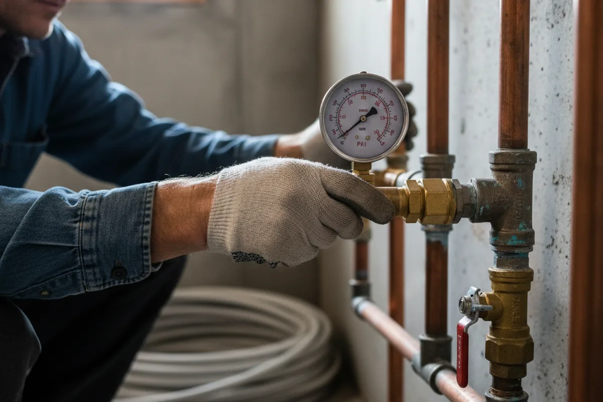Pressure testing a repaired line during Water Line Repair in Morrison